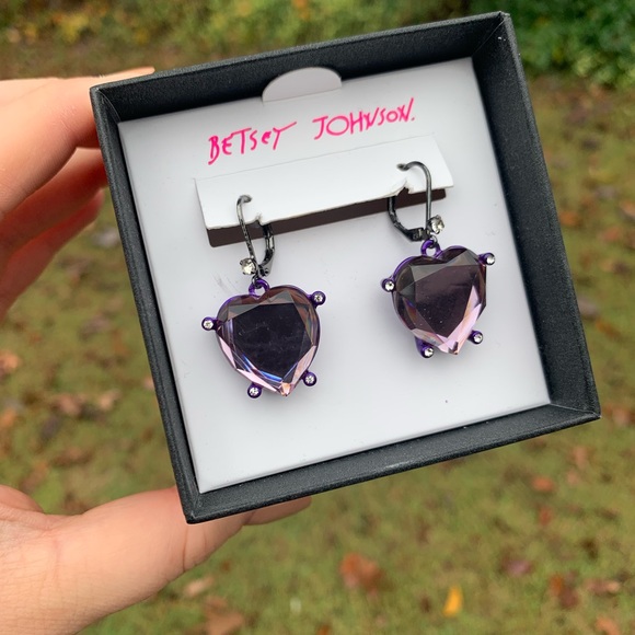 NWT Purple Glass Rhinestone Hearts - Picture 9 of 9